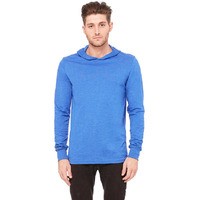 Unisex Jersey Long-Sleeve Hoodie - HEATHER NAVY - XS(D0102H7WFPX)