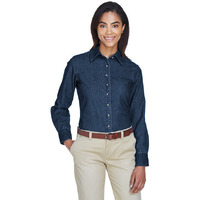 Ladies 65 oz Long-Sleeve Denim Shirt - DARK DENIM - S(D0102H7NVX8)