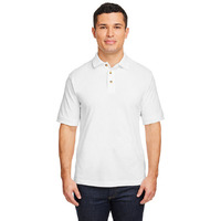 Mens 6 oz Ringspun cotton Piqu Short-Sleeve Polo - WHITE - 5XL(D0102H7NJB2)
