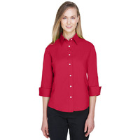 Ladies Perfect Fit34-Sleeve Stretch Poplin Blouse - LIME - S(D0102H7YEL8)