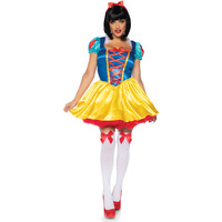 2PC.Classic Snow White corset front ribbon detail satin bow headband MED/LGE MULTICOLOR