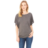 Ladies Flowy Draped Sleeve Dolman T-Shirt - BLAcK - S(D0102H7WH9X)