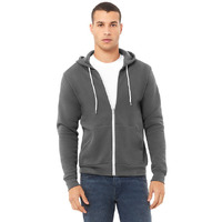 Unisex Sponge Fleece Full-Zip Hooded Sweatshirt - ASPHALT - 2XL(D0102H7WD42)