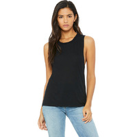 Ladies Flowy Scoop Muscle Tank - WHITE - S(D0102H7KRXP)