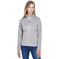 Ladies Bristol Full-Zip Sweater Fleece Jacket - gREY HEATHER - XS(D0102H7NJZT)