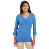 Ladies Perfect FitY-Placket convertible Sleeve Knit Top - WHITE - XS(D0102H7YERJ)