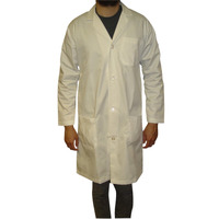 DR Uniforms Economy Cloth Lab Coat, 42 Inches, Medium, White