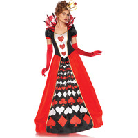 2PC.Deluxe Queen of Hearts,ball gown and matching crown X-LARGE MULTICOLOR