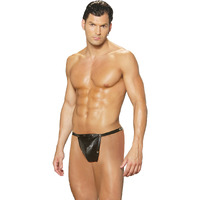 MENS LEATHER POUCH W/ NAIL HEA BLACK O/S
