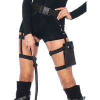 Multi strap garter pocket utility belt O/S BLACK