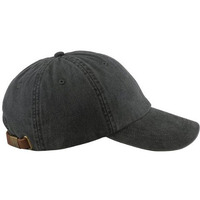 LP101 | OPTIMUM-SOLID PGMT- Pigment dyed, garment washed cotton twill, six panel, low profile, unstructured cap with Adams Cool-Crown mesh lining and leather strap closure with antique brass buckle and grommet.  - BLACK