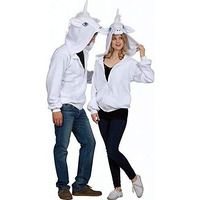 UNA WHT UNICORN HOODIE- ADT S