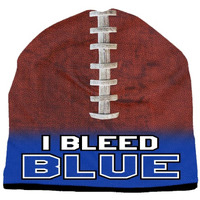 Beanie I Bleed Style Sublimated Football Royal Blue Design