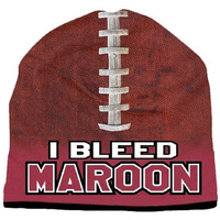 Beanie I Bleed Style Sublimated Football Maroon Design