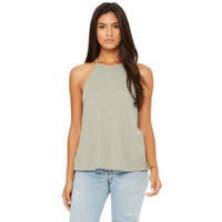 Ladies Flowy High Neck Tank - WHITE - S(D0102H7W3QT)