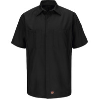 Red Kap Short Sleeve Automotive Crew Shirt - Black, XL