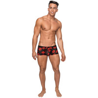Kiss Me Mini Shorts Sheer Lips Black Medium(D0102H527cg)
