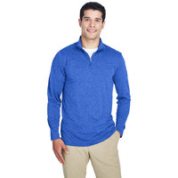 UltraClub 8618 Mens Cool & Dry Heathered Performance Quarter-Zip