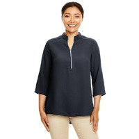Ladies Perfect Fit34-Sleeve crepe Tunic - BLAcK - XS(D0102H7NAM6)