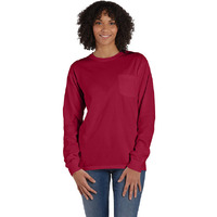 Unisex garment-Dyed Long-Sleeve T-Shirt with Pocket - NEW RAILROAD - S(D0102H7K11X)