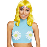 Daisy high neck mesh crop top with zipper back