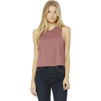 Ladies Racerback cropped Tank - HEATHER OLIVE - S(D0102H7WYW2)