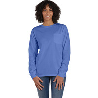Unisex garment-Dyed Long-Sleeve T-Shirt with Pocket - NEW RAILROAD - S(D0102H7K1DP)