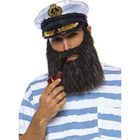 3PC.Captain Kit, includes beard, pipe, and hat