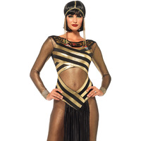 3PC.Nile Queen catsuit dress w/jewel collar head piece