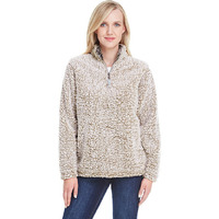 Ladies Epic Sherpa 14 Zip - OATMEAL HEATHER - S(D0102H76232)