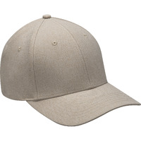 DX101 | DELUXE- 95% Polyester/5% Spandex, Heather Woven Suit Fabric, Six Panel, Structured Cap, Self-Fabric Strap with Silver Buckle and Grommet- TAN