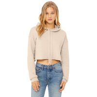 Ladies cropped Fleece Hoodie - PEAcH - S(D0102H7WRTX)