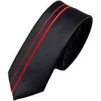 Mens Polyester Skinny Neckties Wedding/Party/Leisure Necktie Black/Red 5cm