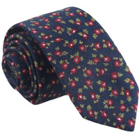 Men Cotton Neckties Dark Blue Floral Skinny Necktie Formal/Casual Neckties 6cm