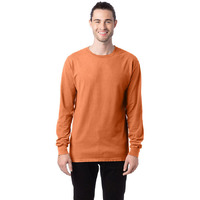 Unisex garment-Dyed Long-Sleeve T-Shirt - BLAcK - S(D0102H7DE0J)