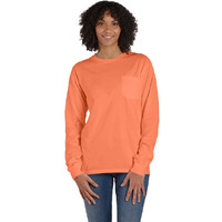 Unisex garment-Dyed Long-Sleeve T-Shirt with Pocket - NEW RAILROAD - S(D0102H7YTXT)