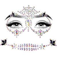 Calavera adhesive face jewels sticker.