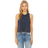 Ladies Racerback cropped Tank - HEATHER OLIVE - S(D0102H7WYBX)
