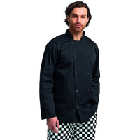 Unisex Studded Front Long-Sleeve chefs Jacket - BLAcK - 2XL(D0102H7ZA8T)