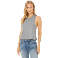 Ladies Racerback cropped Tank - HEATHER OLIVE - S(D0102H7WYB2)