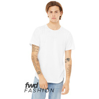 FWD Fashion Mens curved Hem Short Sleeve T-Shirt - WHITE - S(D0102H7KA7P)