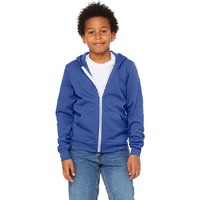 Youth Sponge Fleece Full-Zip Hooded Sweatshirt - HTHR TRUE ROYAL - S(D0102H7KEMP)