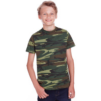 Youth camo T-Shirt - BLUE WOODLAND - XS(D0102H7MY86)