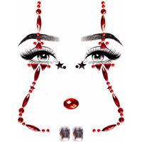Clown adhesive face jewels sticker.
