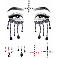 Possessed adhesive face jewels sticker.
