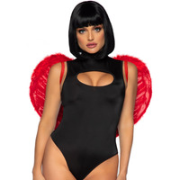 Marabou trimmed feather wings.