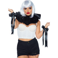 2 PC Deluxe ruffle neck piece and wrist cuffs.