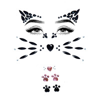 Animal adhesive face jewels sticker.