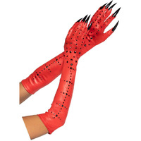 Rhinestone demon claw gloves.