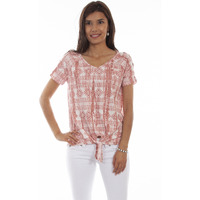 LATTICE SLEEVE TIE FRONT TOP